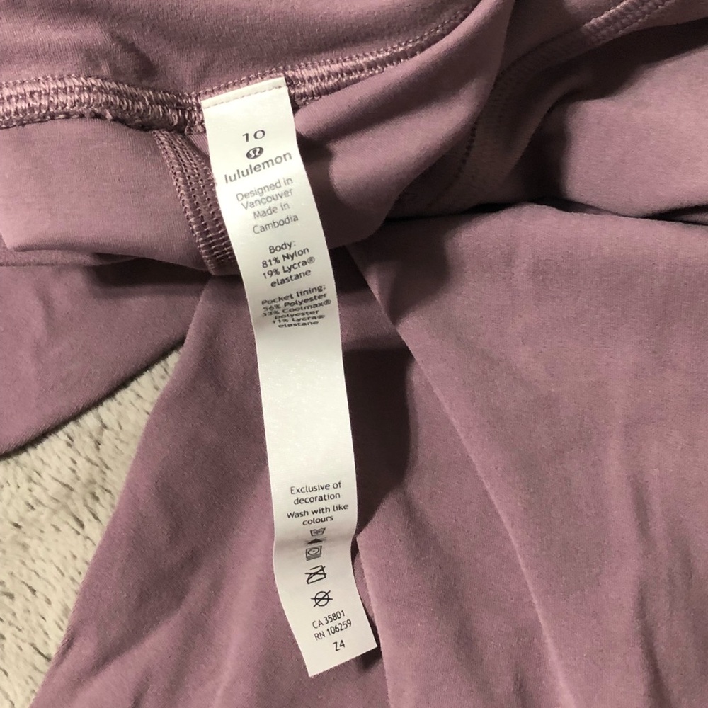 🍋NWT 28” Lululemon DUSTY MAUVE aligns Sz. 12 - Picture 5 of 6